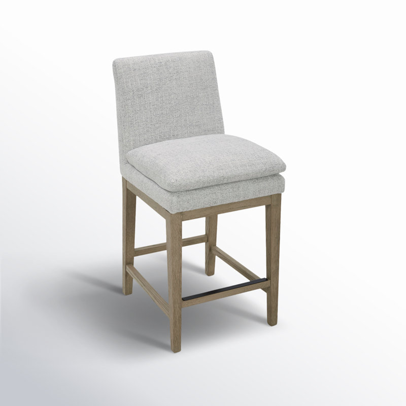 Bethea 26'' H Upholstered Counter Stool, Gray Heathered