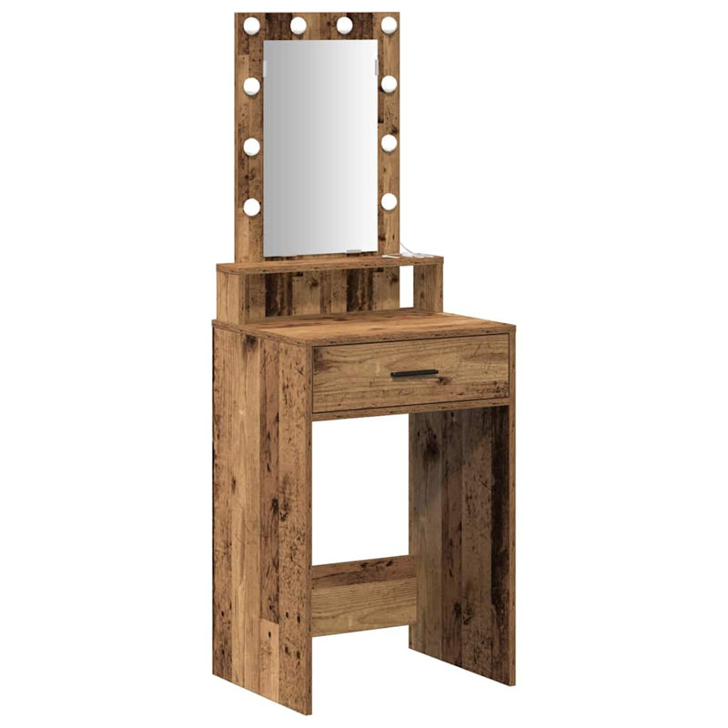 Dressing Table with Mirror, Brown