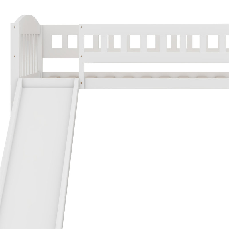 Loft Bed With Slide And Ladder, White
