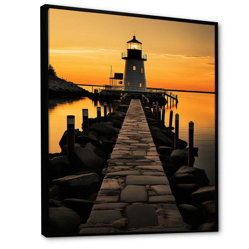 Port Maritime Solace II - Imprimé, H 32 po x l 16 po x P 1 po, Cadre flottant noir