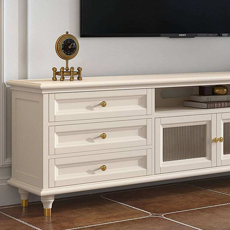 Meuble télé moderne en bois manufacturé beige, 86.61