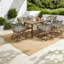 Tables de patio spacieuses en acier avec trou pour parasol pour jardin