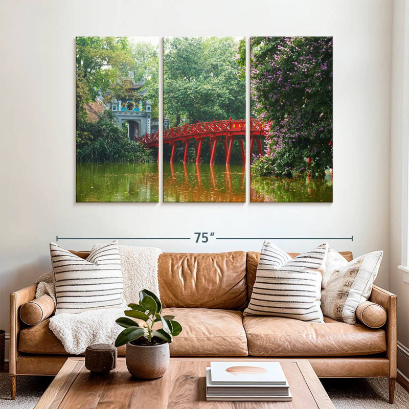 Lilie Hanoi Huc Bridge, 42" H x 65" W