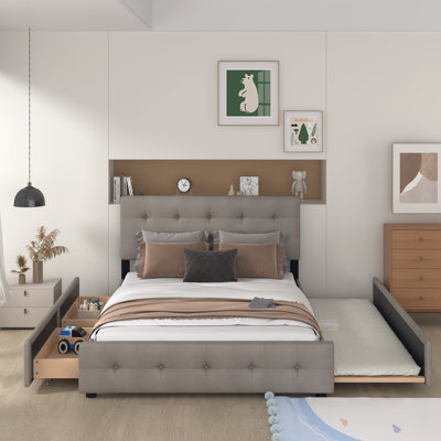 Grand lit plateforme avec rangement Mirre