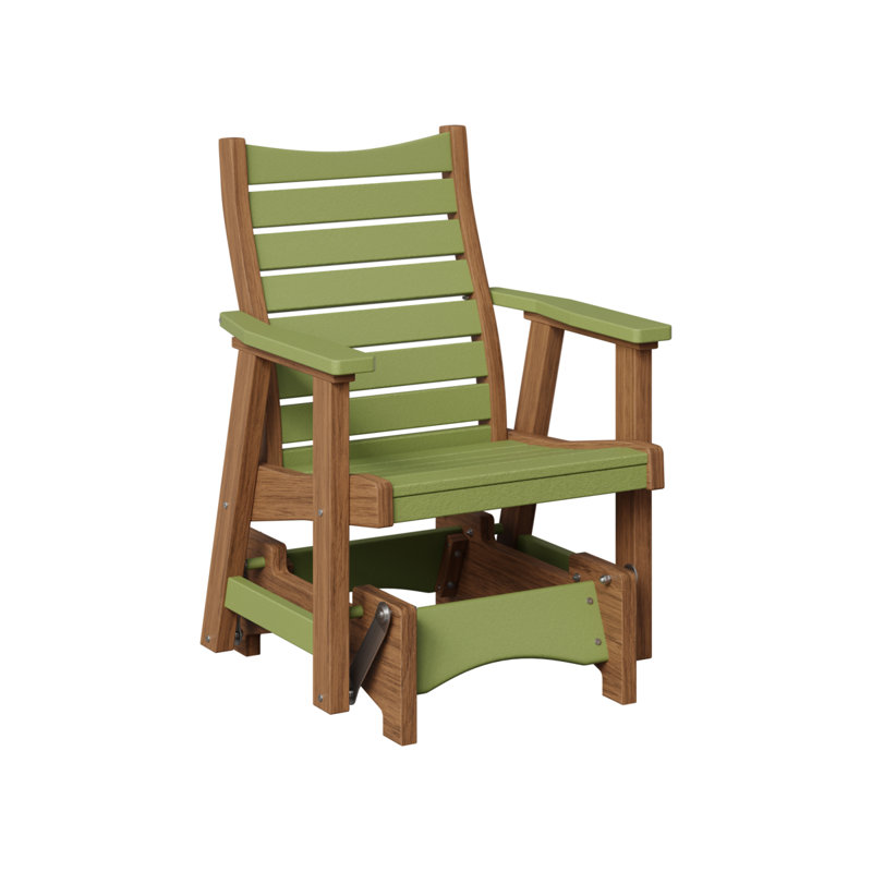 Fauteuil oscillant berlinois Berlin Premium Bristol, Kiwi Green Top/Antique Mahogany Base