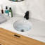 Lavabo de salle de bain rond en céramique blanc avec trop-plein 15,75 "X 15,75"