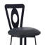 Tabouret de bar de 30 po de hauteur Lola au fini noir mat et similicuir gris Lola