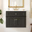 Meuble-lavabo mural 24 po avec tiroir basculant et charnières à fermeture en douceur, armoire de salle de bain avec structure ouverte à l'arrière, 2 portes, meuble-lavabo avec lavabo simple en céramique
