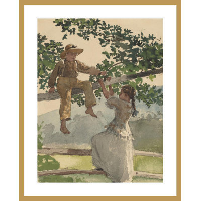 «On the Fence» par Winslow Homer, impression giclée sur cadre