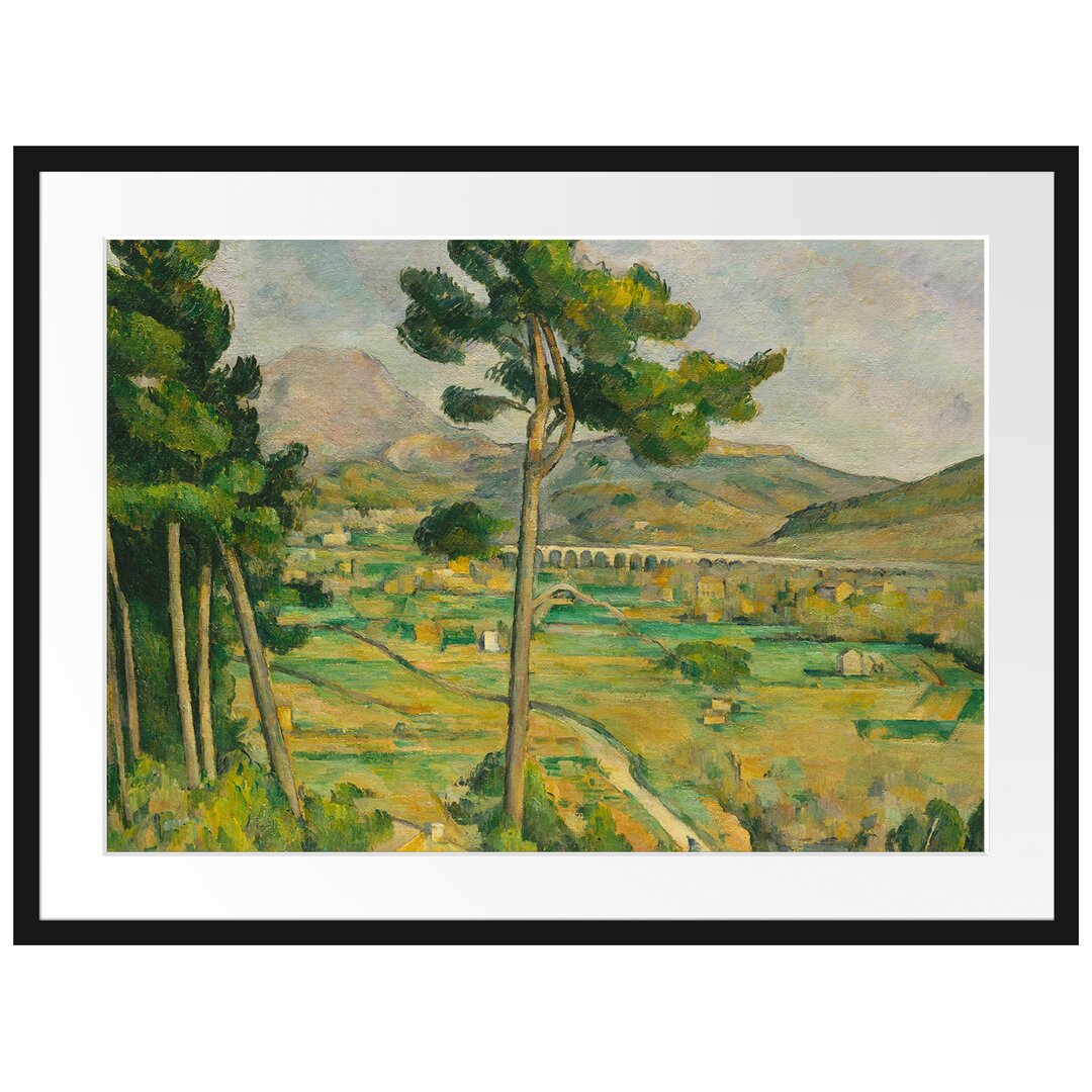 Gerahmter Kunstdruck Mont Sainte Victoire and the Viaduct von Paul Cezanne