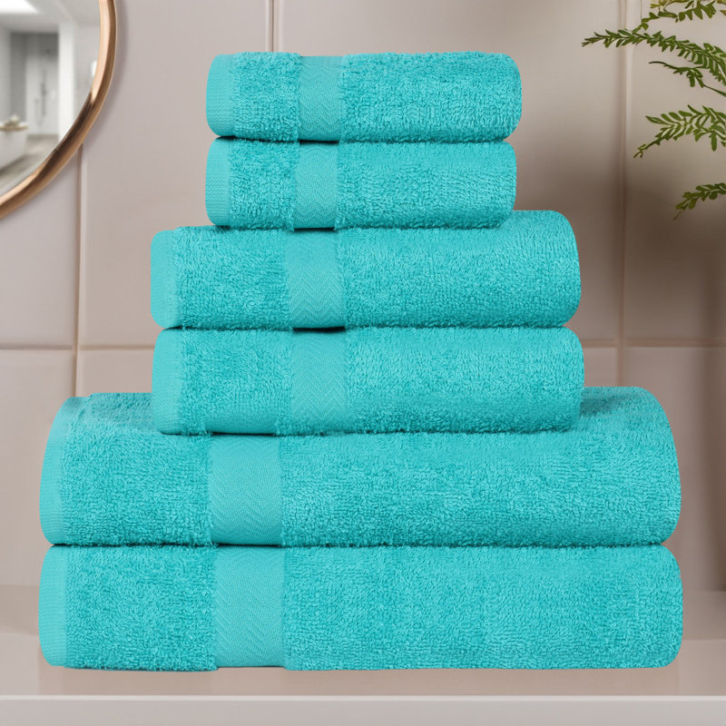 Ensemble de serviettes 6 pièces Franklin, Turquoise, 6 Pieces Towel Set