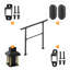 Bitania Outdoor Step Handrail, 3 To 4 Step Stair Railing, Black Wrought Iron Stair Handrail With Installation Kit