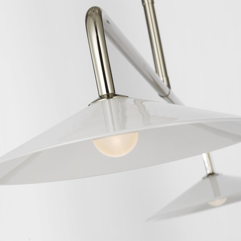 Amber Lewis Ponce 62" Linear Pendant, Polished Nickel, White