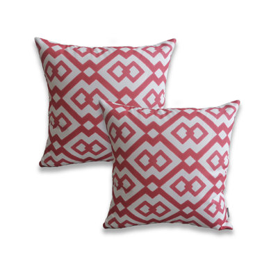 Set Of 2 Printed OutdoorOn White BasePillow Cover ( Set Of 2)