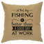 Coussin Wooded River Image - Jour de pêche - Lin naturel-25935499