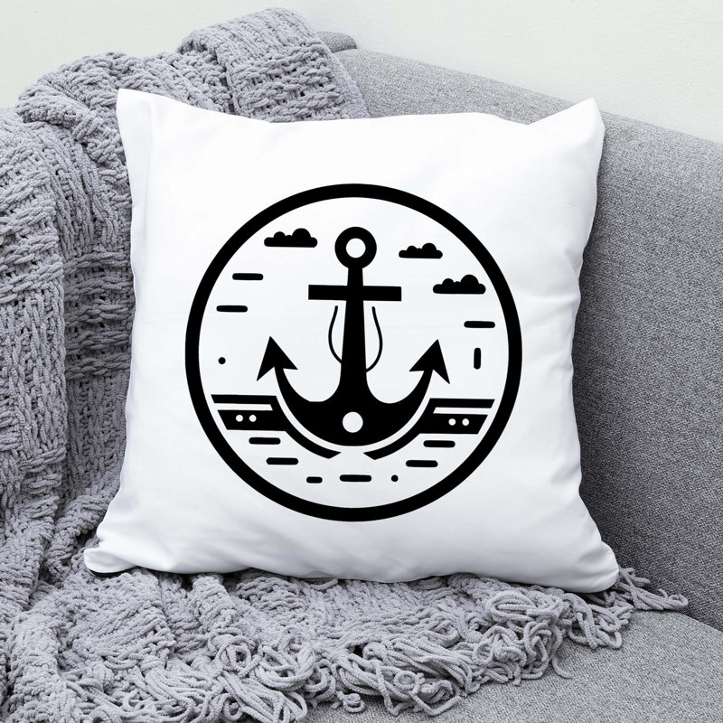 Nautical Sea Life_428 - Coussin décoratif avec coussin décoratif, H 18 po x l 18 po