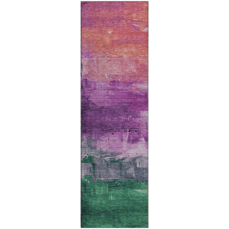 Premium Machine Washable Elize AMF1473 Abstract Rug, Runner 2'3" x 7'6"