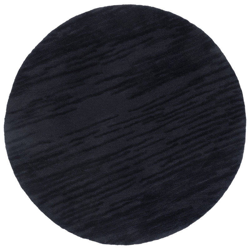 Rodeo Drive 677 Hand Tufted Wool/Cotton Abstract Rug in Black, Round 6'