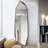 American-Style Vintage Pine Frame Irregular-Shaped Full-Length Mirror-563782322