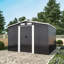 8x8FT Metal Garden Storage Shed with Sliding Door