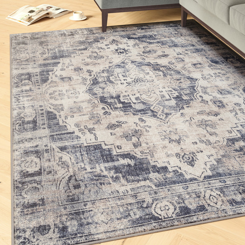 Vintage Look Cotton Flatweave Area Rug, 200cm x 290cm