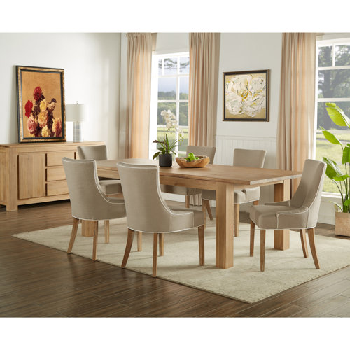 Beachcrest Home Bozrah Butterfly Leaf Acacia Solid Wood Dining Table ...