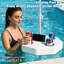 Parasol de piscine flottant avec base et porte-gobelets - Table d'ombrage portable pour piscine, plage et lac avec sac de transport