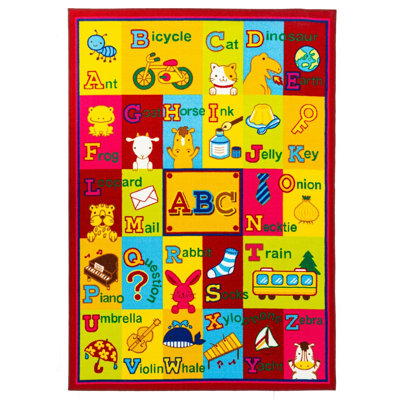 Tapis de jeu éducatif pour enfants 31 po x 58 po Abcs Alphabet