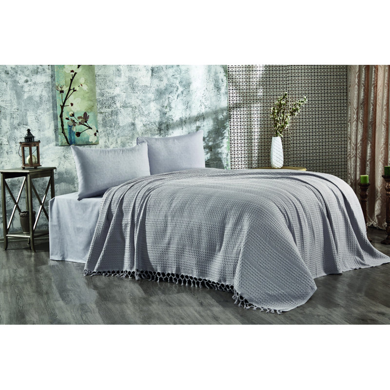 Couvre-lit / couvre-lit 100% coton Damaris, Gris