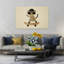 Cool Cat Skater Playful Retro Cat Wall Art Print 1 Piece Wrapped Canvas Wall Art-1067333468