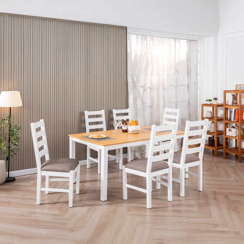 63" Dining Table, Brown, White
