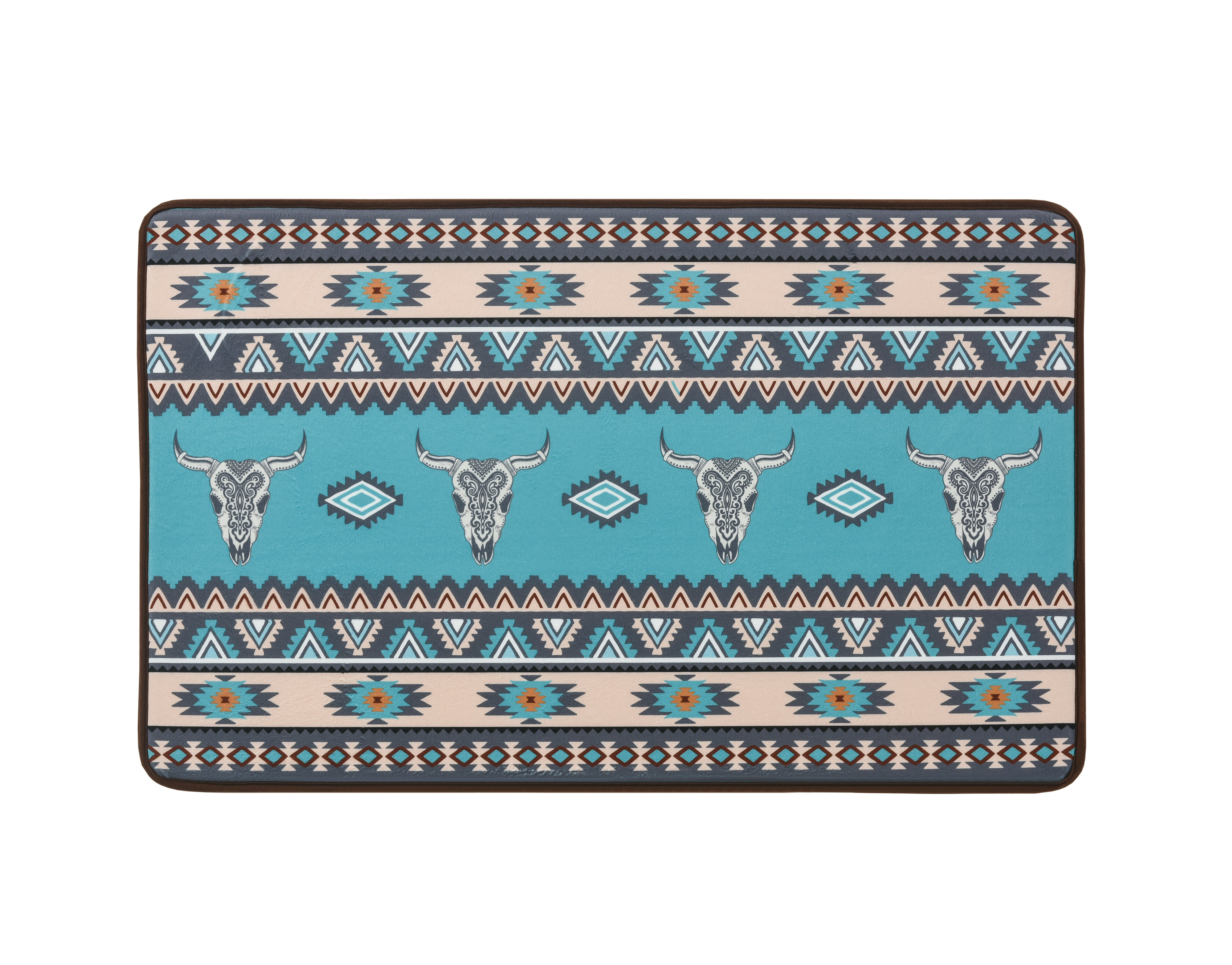 Pondering Trail Horse Southwestern Diamond Tribal Western Decorative Memory Foam Bath Mat Rug Millwood Pines