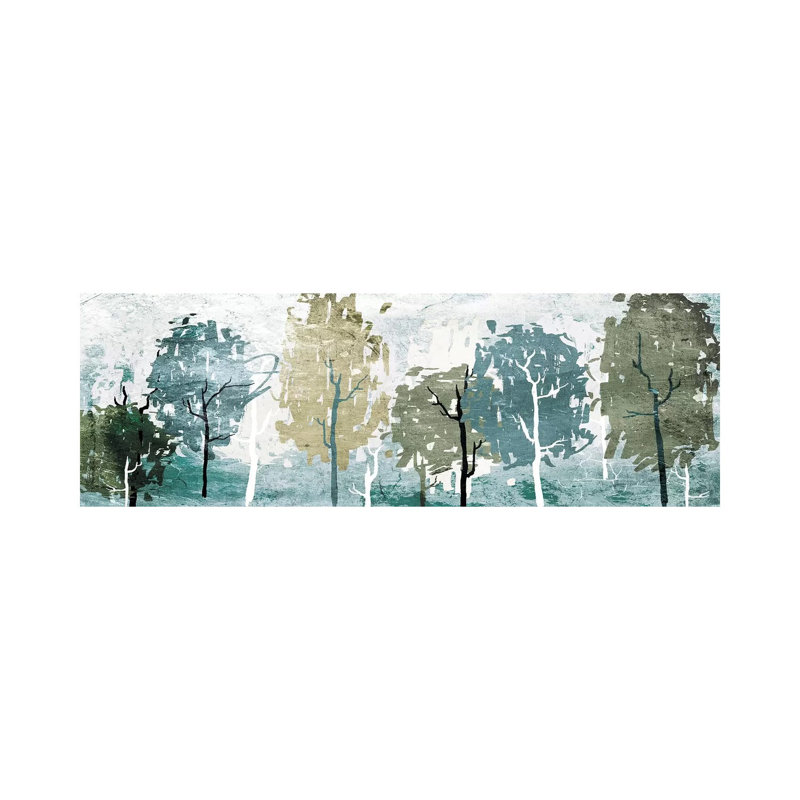 «Abstract Forest» par On Rei - reproduction d'art sur toile panoramique, H 16 po x l 48 po x 1,5 po, Toile tendue
