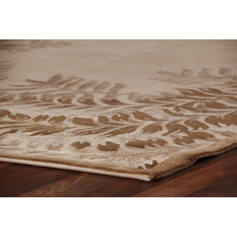 Super Tibetan Floral Area Rug in Brown/Tan, Rectangle 5'6" x 8'6"