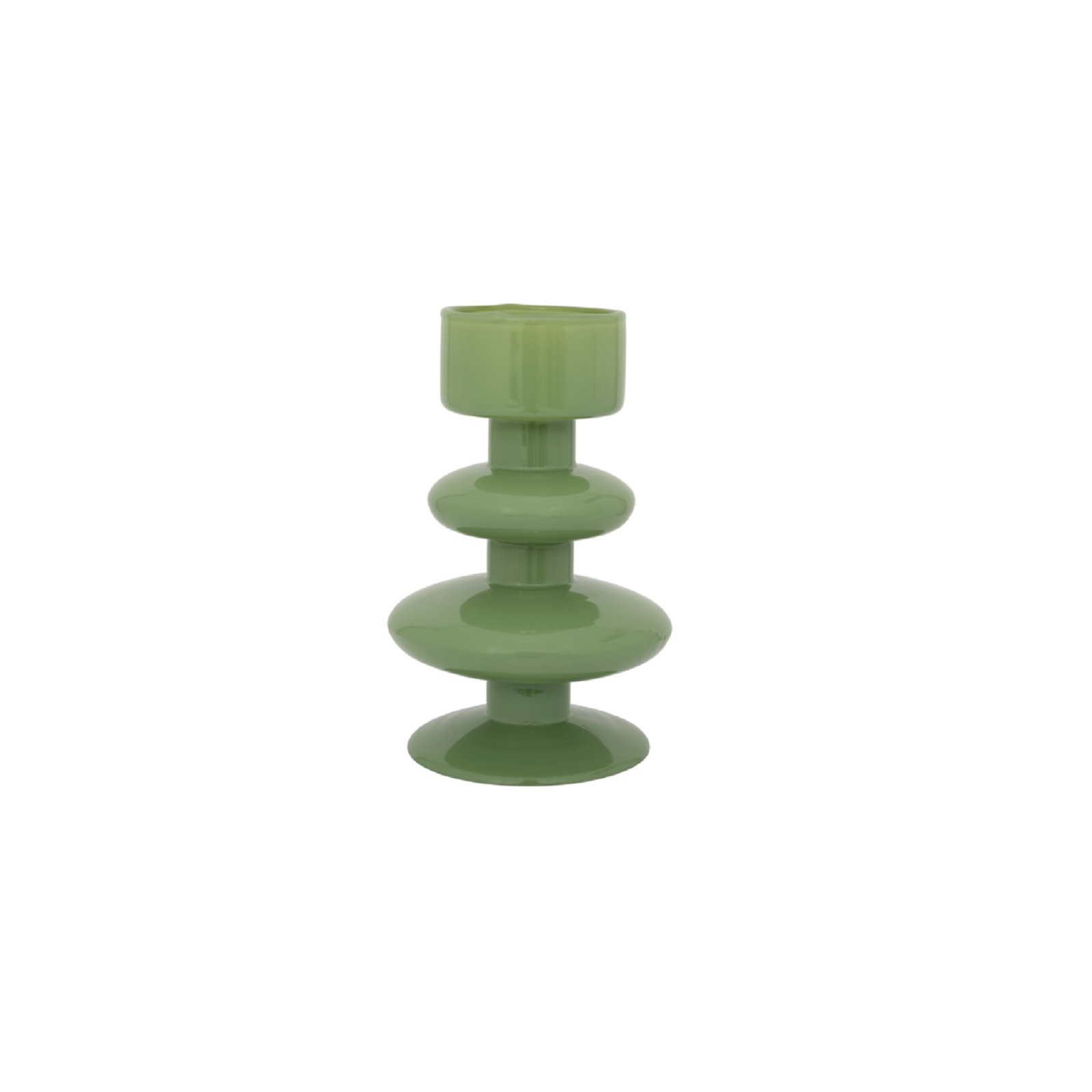 Geri Recycled Glass Tealight Holder, Green