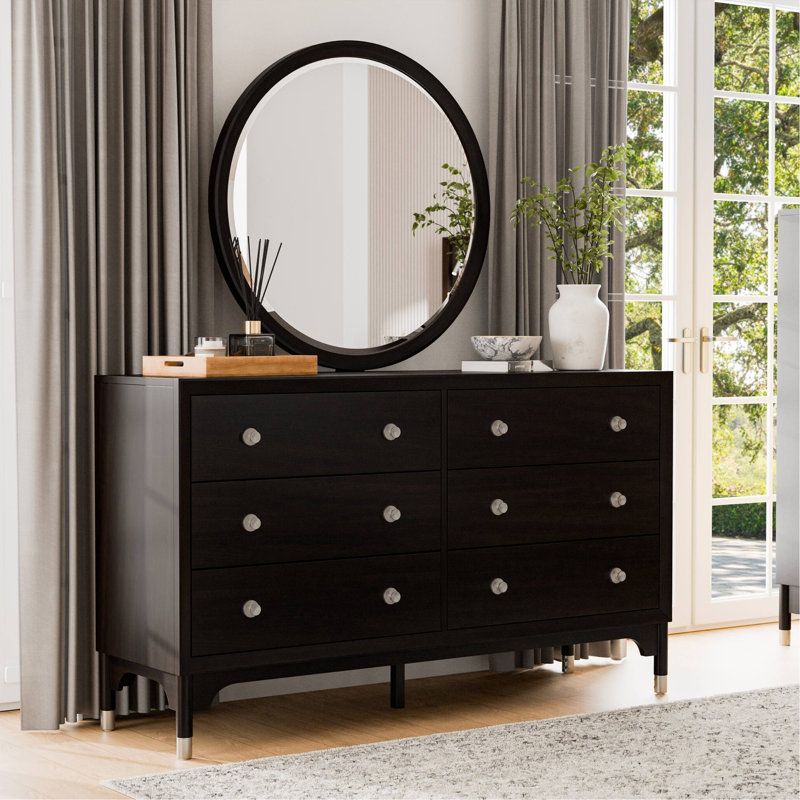 Commode 1 pièce de style Mid-Century moderne avec pieds à queue d'aronde anglaise en bois