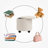 Modern Round Storage Ottoman, 18.75"W Linen Upholstered Pouf Stool with Hidden Storage for Living Room, Bedroom-93885074