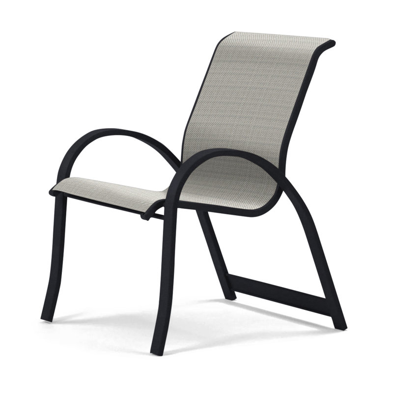 Aruba Stacking Patio Dining Armchair, Yellow, Black