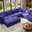 196.8" W 8 - Piece U Shape Upholstered Sectional Sofa Oversized 8-seater Modular Sofa With Ottomans-473902262