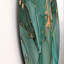 Turquoise et gris, art abstrait fluide de luxe IV - cercle moderne en métal, art mural-68852486