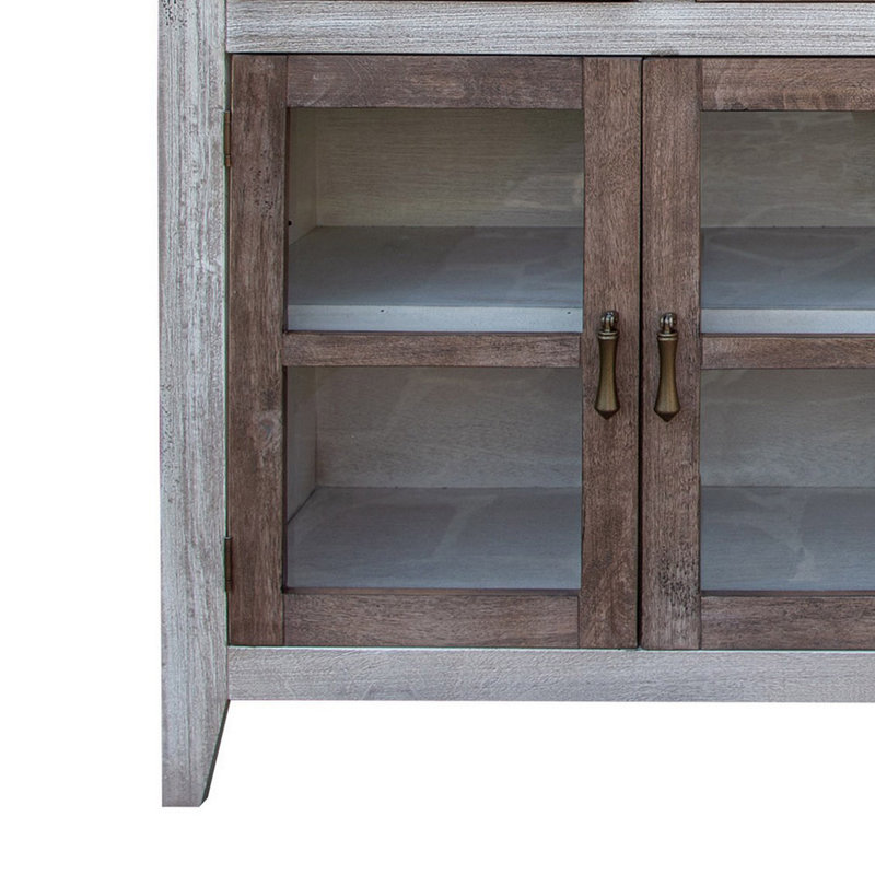 Buffet en bois massif 67 po, Brun