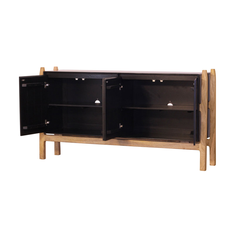 Buffet 4 portes Fawkes - Noir mat