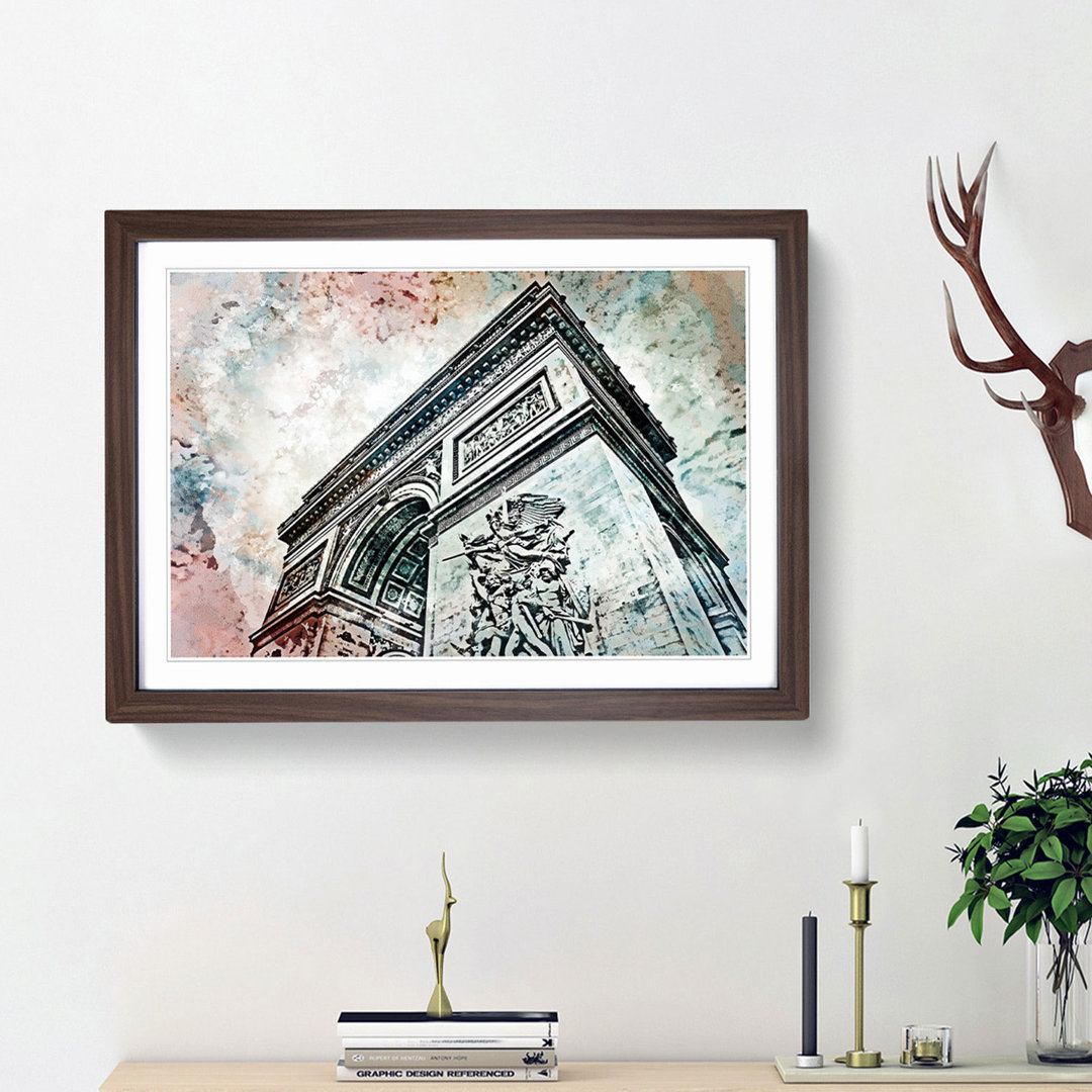 Arc de Triomphe in Paris France in Abstract - Picture Frame Painting Print