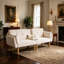 Canapé-lit deux places moderne en velours doux beige de 183 cm (72 pouces) pour appartement et chambre à coucher-303268799