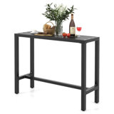 Table de bar d'extérieur 48 pouces avec plateau imperméable et structure en métal robuste
