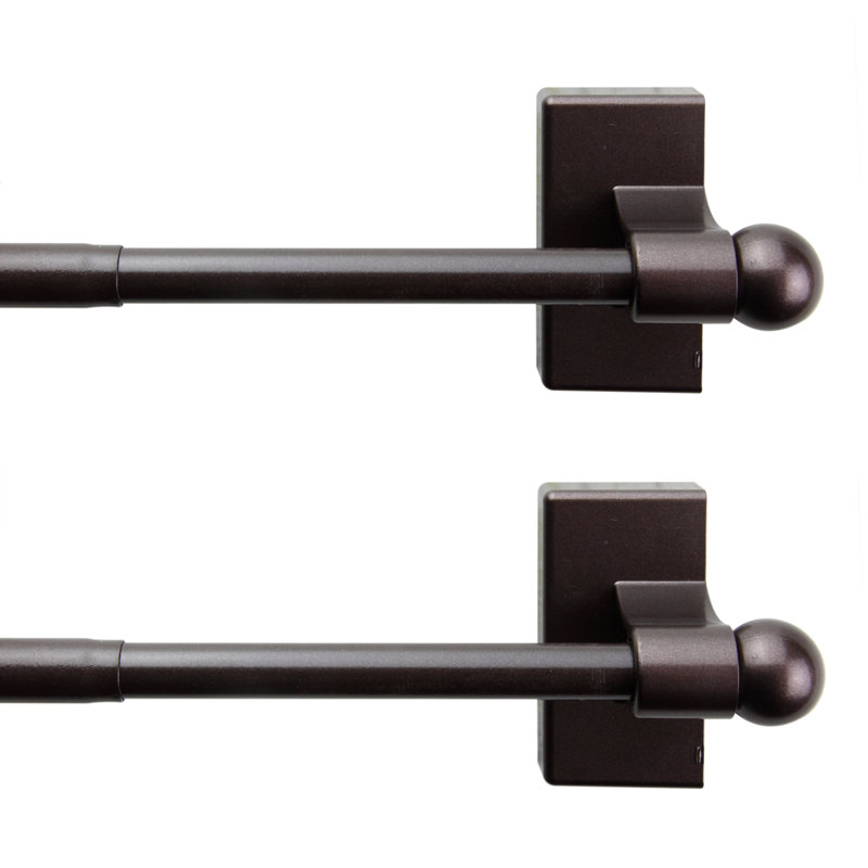 Tringle à rideaux magnétique réglable Darold, Cacao, 28" - 48"