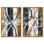 "Abstract Blue Circles", reproduction d'art sur toile par Art Remedy, cadre doré, 30 x 45