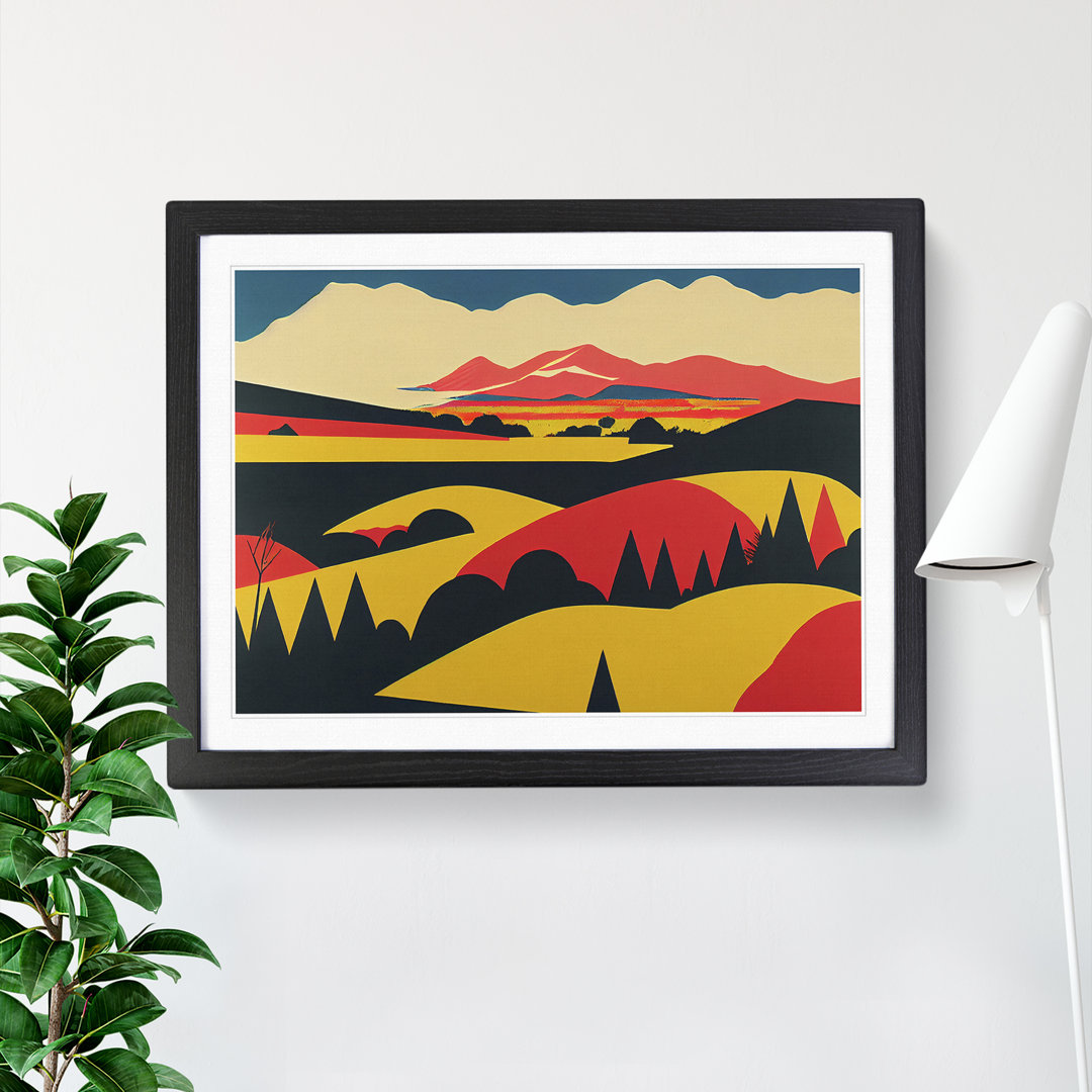 Pop Meadow Landscape - Single Picture Frame Print