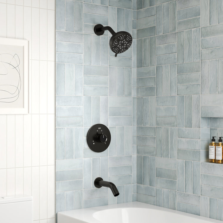 Dual-Function Tub Shower Faucet Set, Shower Trim Kit with 5-Spray Settings Shower Head and Valve