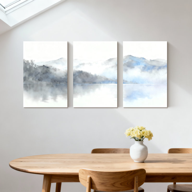 Ensemble de 3 reproductions d'art sur toile, 24" H x 48" W